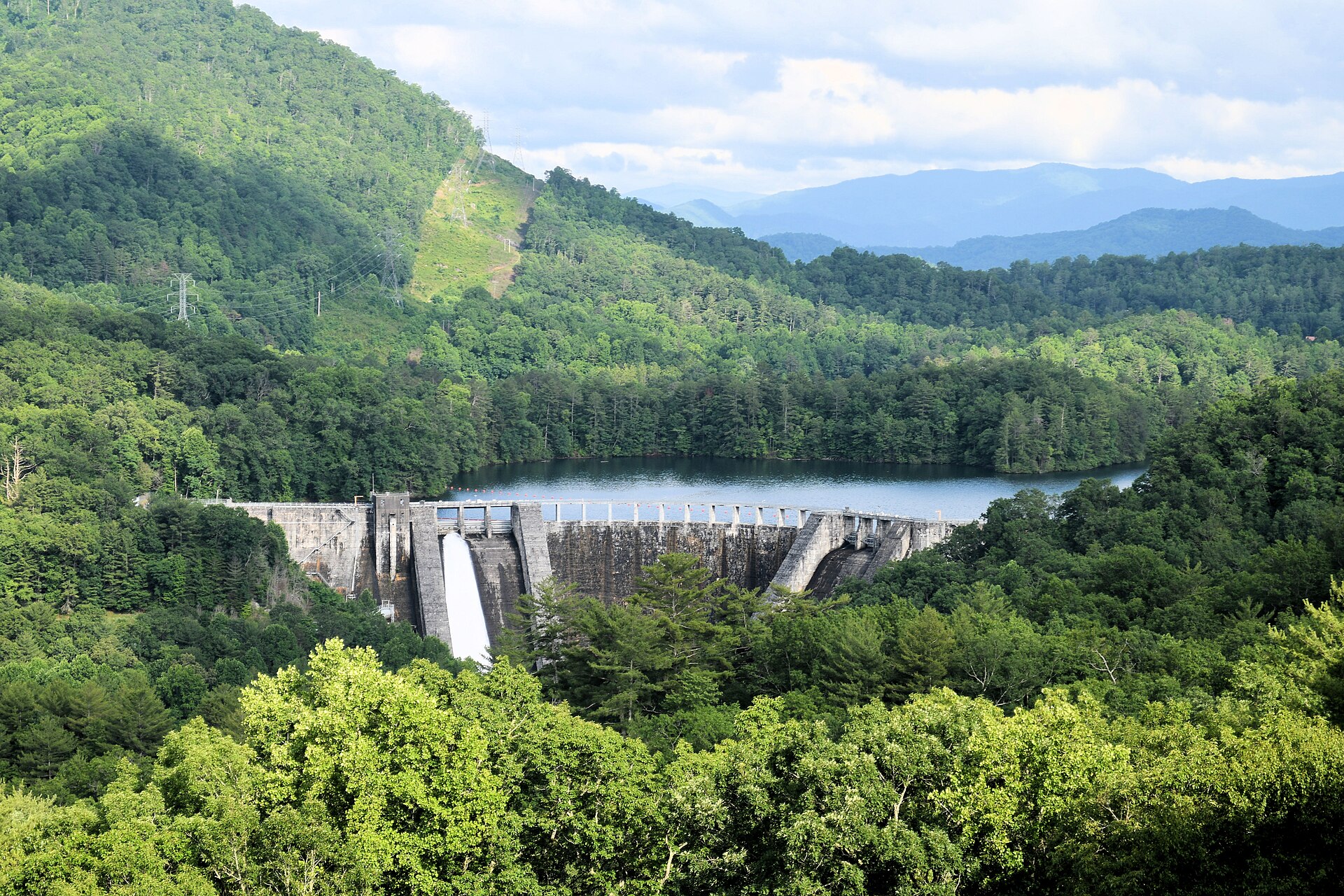 Santeetlah Dam spilling into the Cheoah gorge